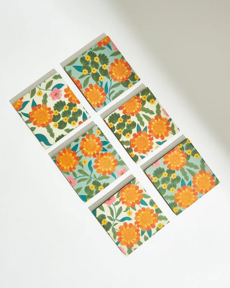 Chumbak Marigold Coasters  (Set of 6)